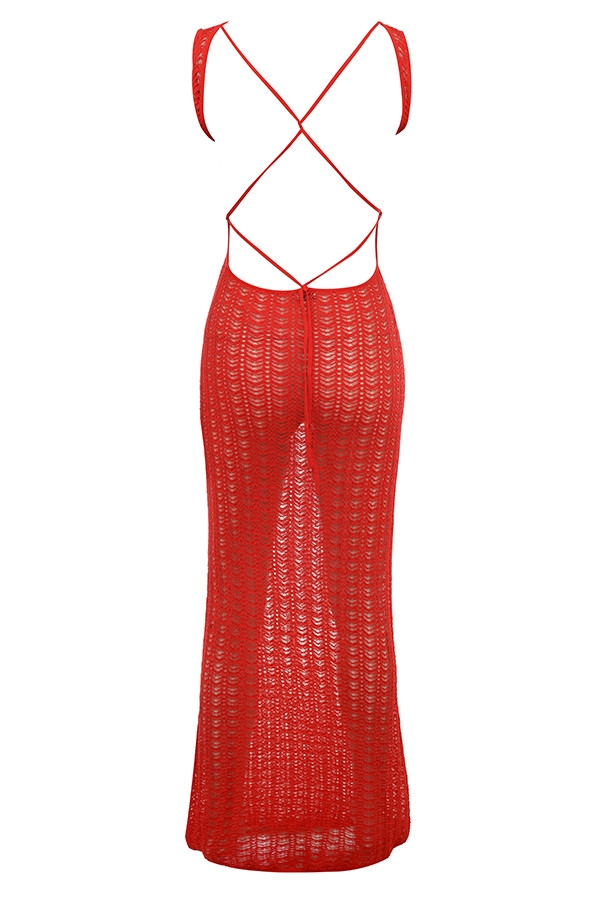 Mistress Rocks Red Knit Cover Up Maxi Dress - SALE — image 14