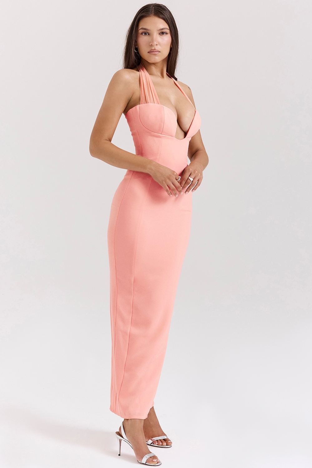 Gianina  Sorbet Crepe Halter Maxi Dress — image 6