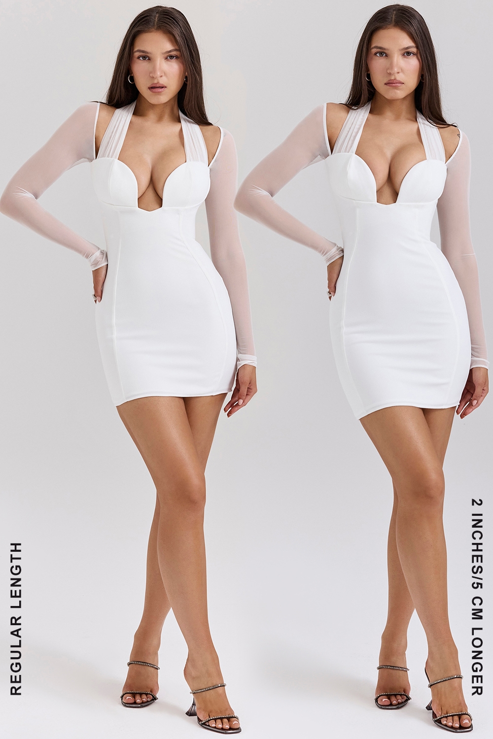Holly  White Plunge Mini Dress — image 7