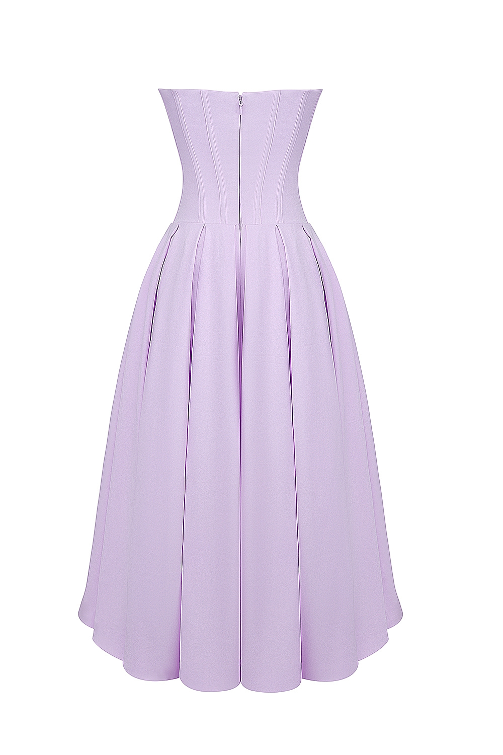 Lady  Orchid Twill Strapless Tulle Midi Dress — image 12