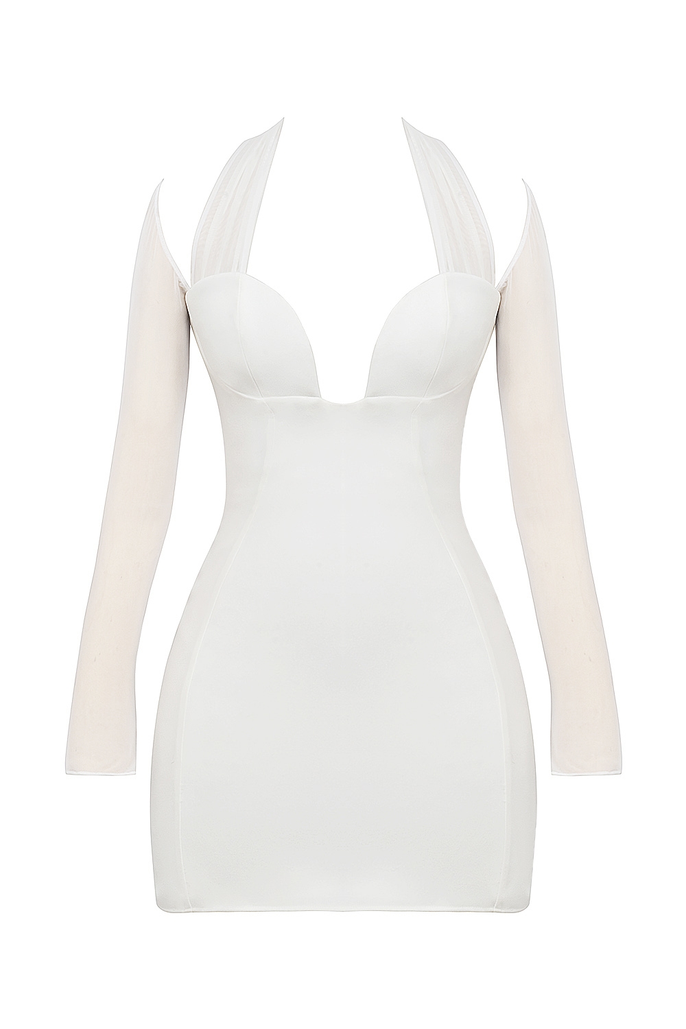 Holly  White Plunge Mini Dress — image 9