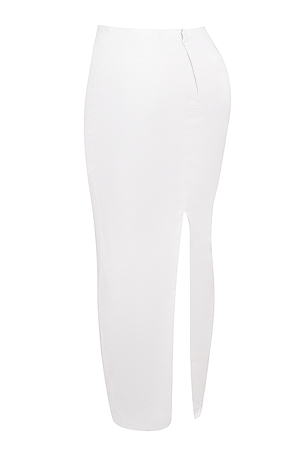 Eden  White Cotton Twill Maxi Skirt — image 8