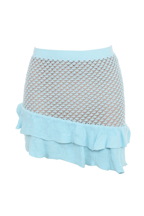 Mistress Rocks Seafoam Knit Ruffle Mini Skirt - SALE — image 10