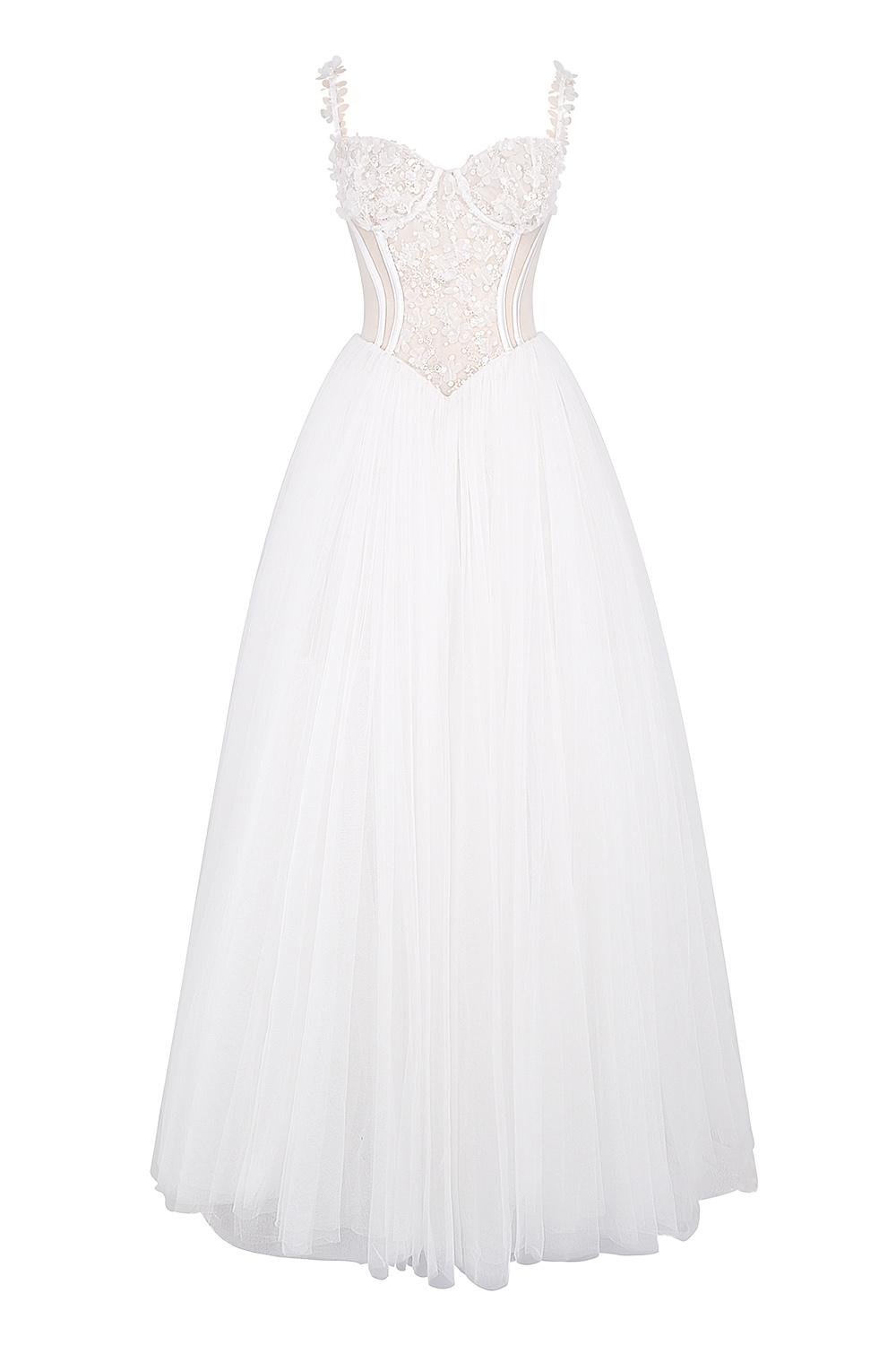 Nathalie  White Floral Lace Tulle Bridal Gown — image 12