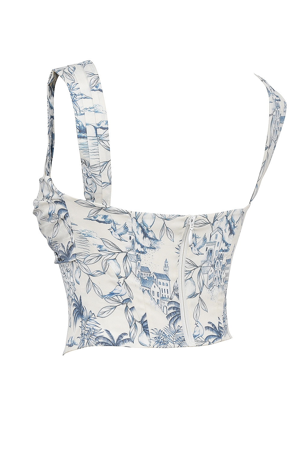 Mistress Rocks White Garden Print Draped Corset - SALE — image 12