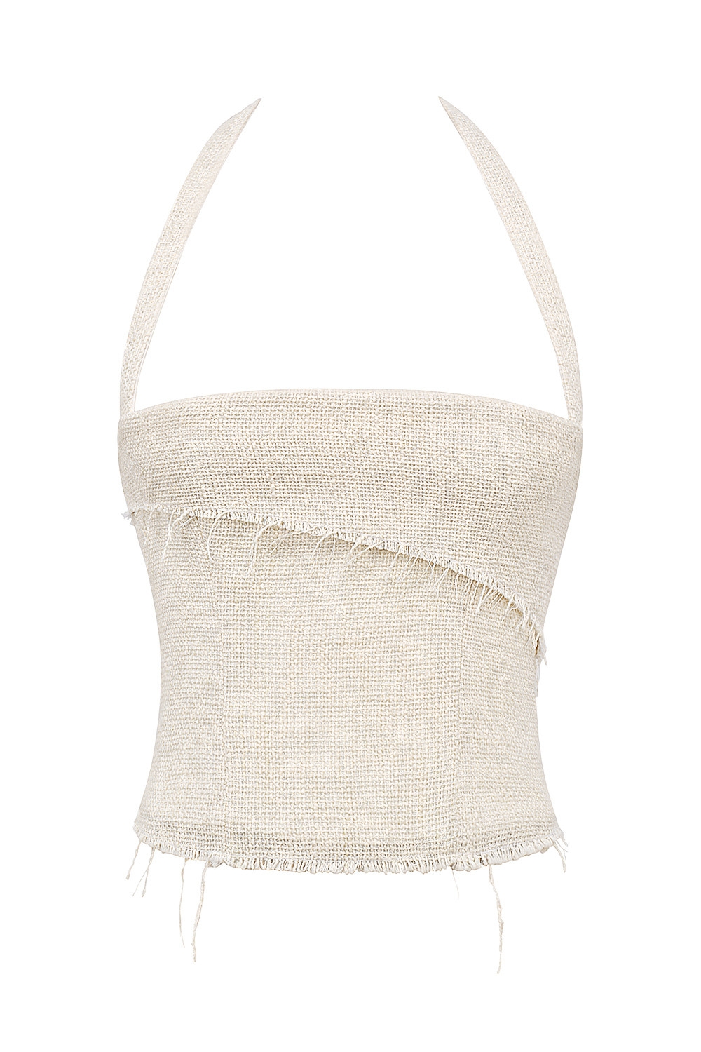 Mistress Rocks Taupe Frayed Tweed Halter Top - SALE — image 10
