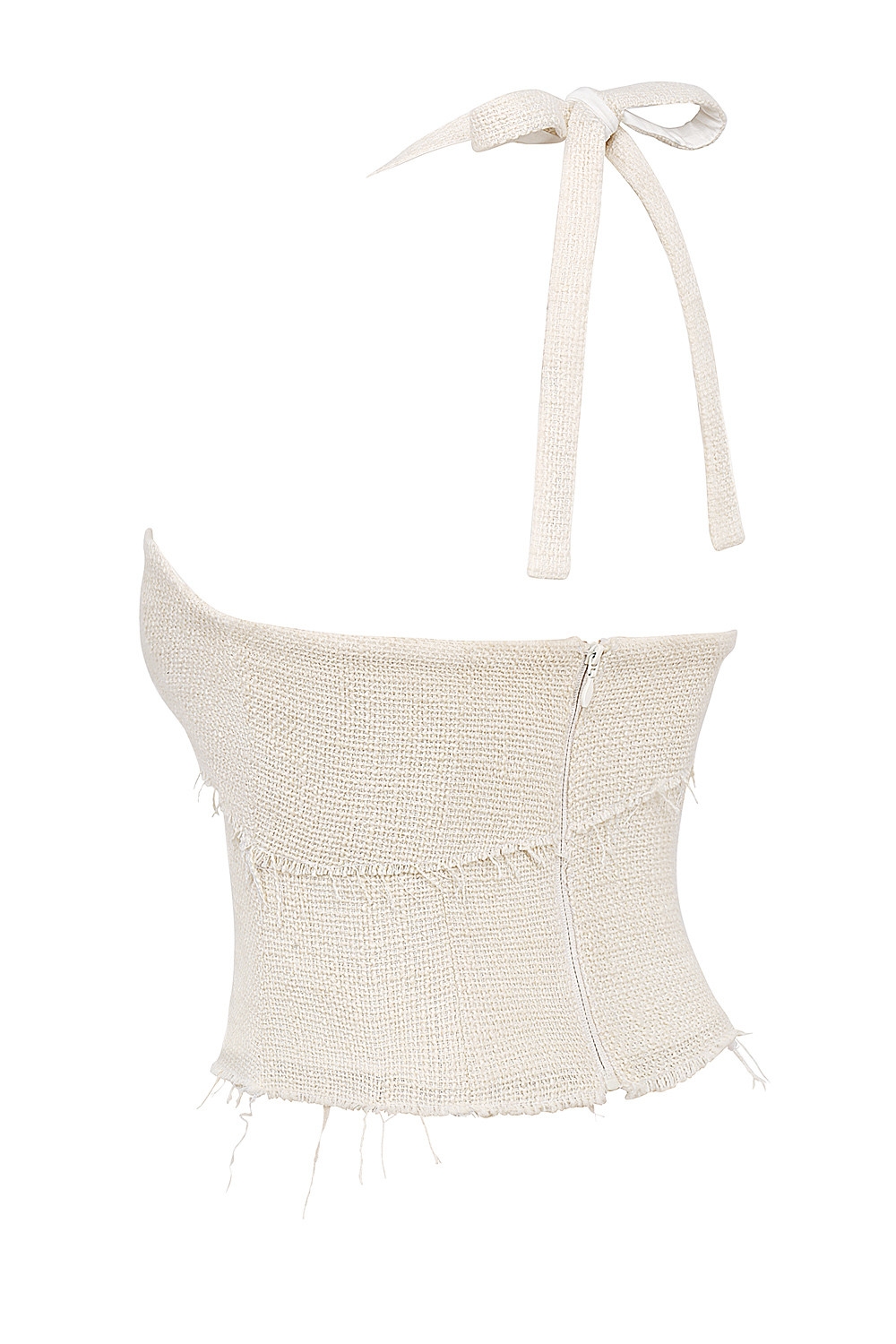 Mistress Rocks Taupe Frayed Tweed Halter Top - SALE — image 11