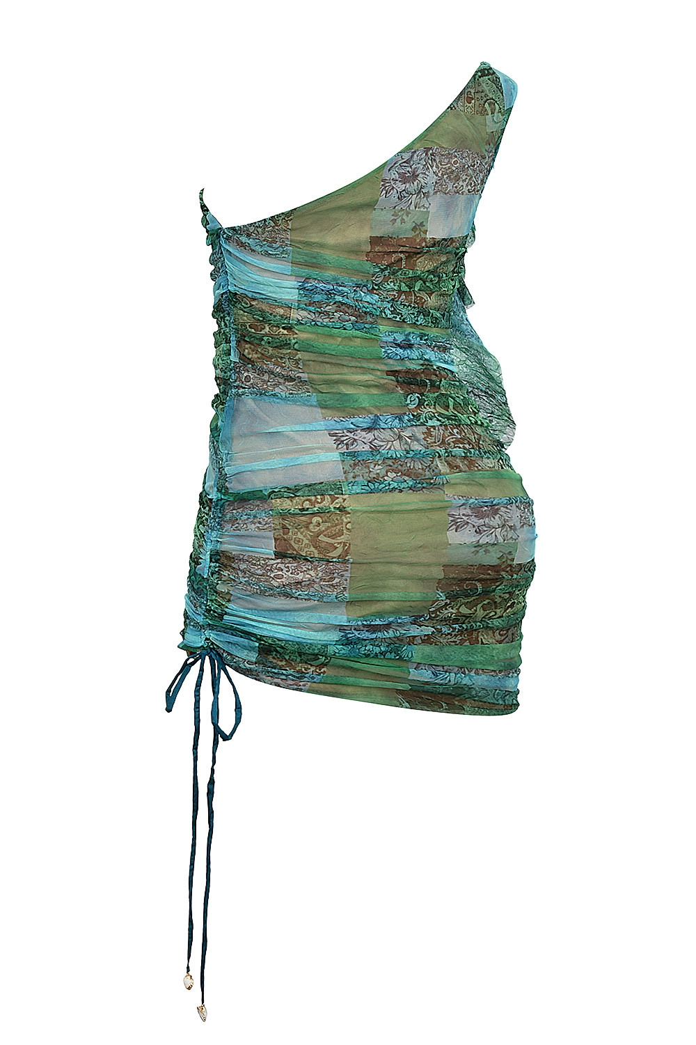 Mistress Rocks Ocean Teal Print Asymmetric Mini Dress - SALE — image 11