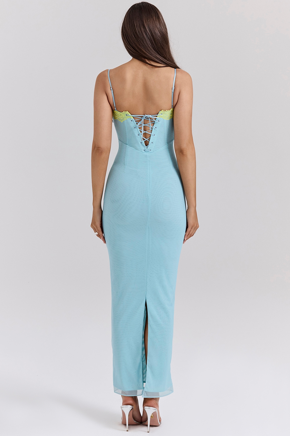 Aiza  Ocean Blue Contrast Lace Maxi Dress — image 7