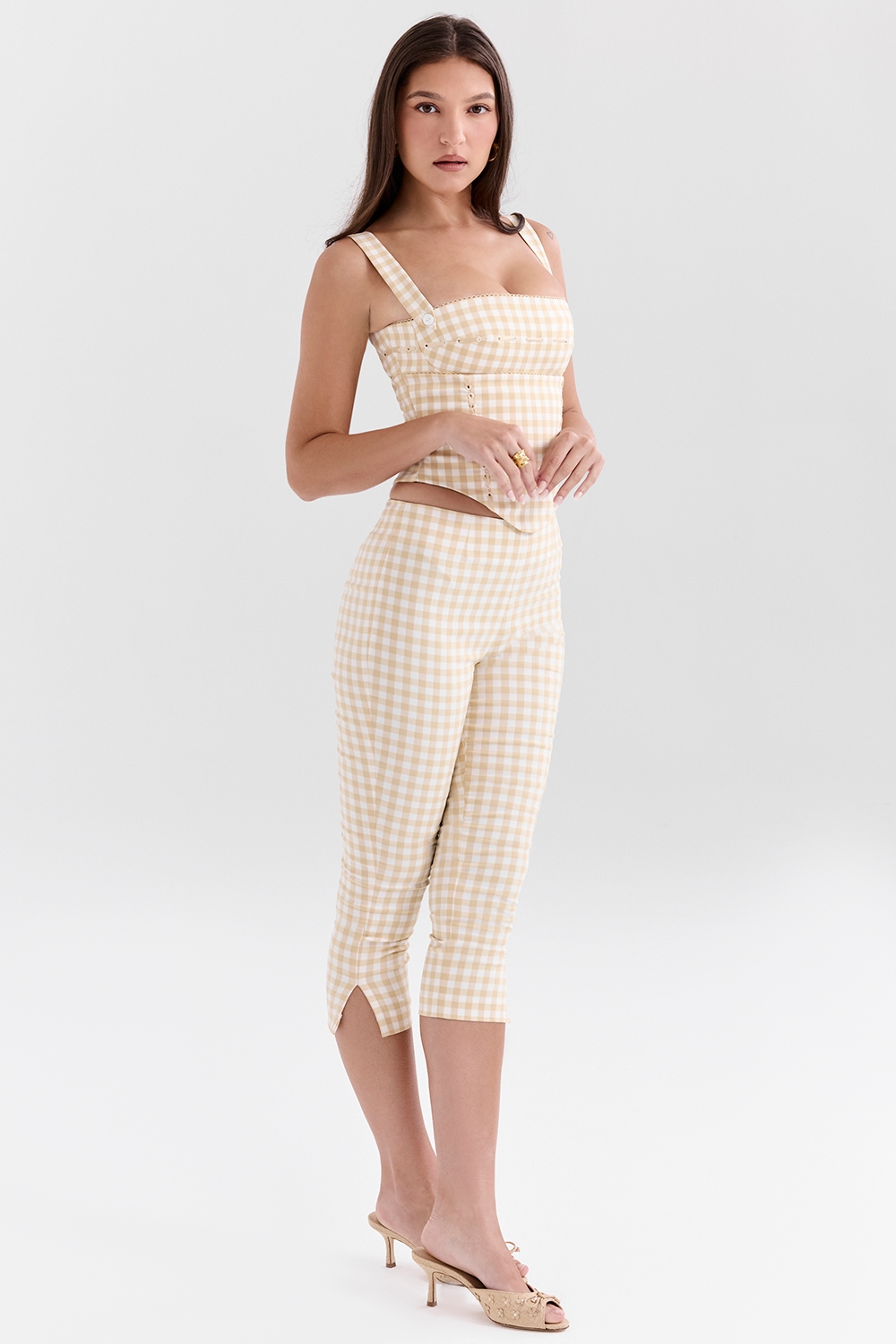 Carella  Gingerbread Gingham Capri Trousers — image 5