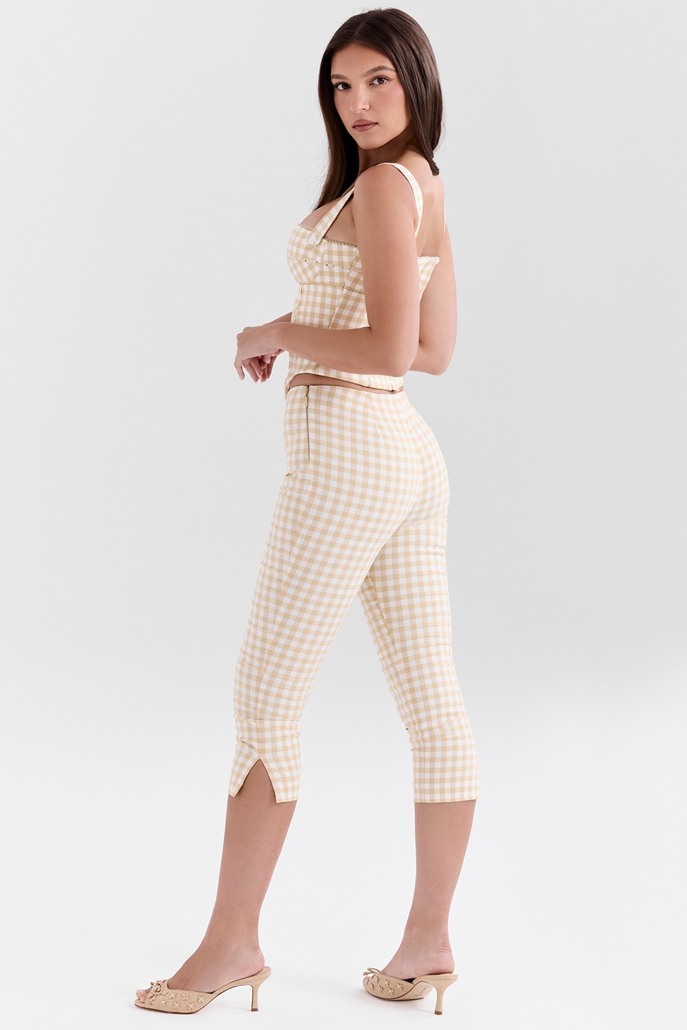 Carella  Gingerbread Gingham Capri Trousers — image 6