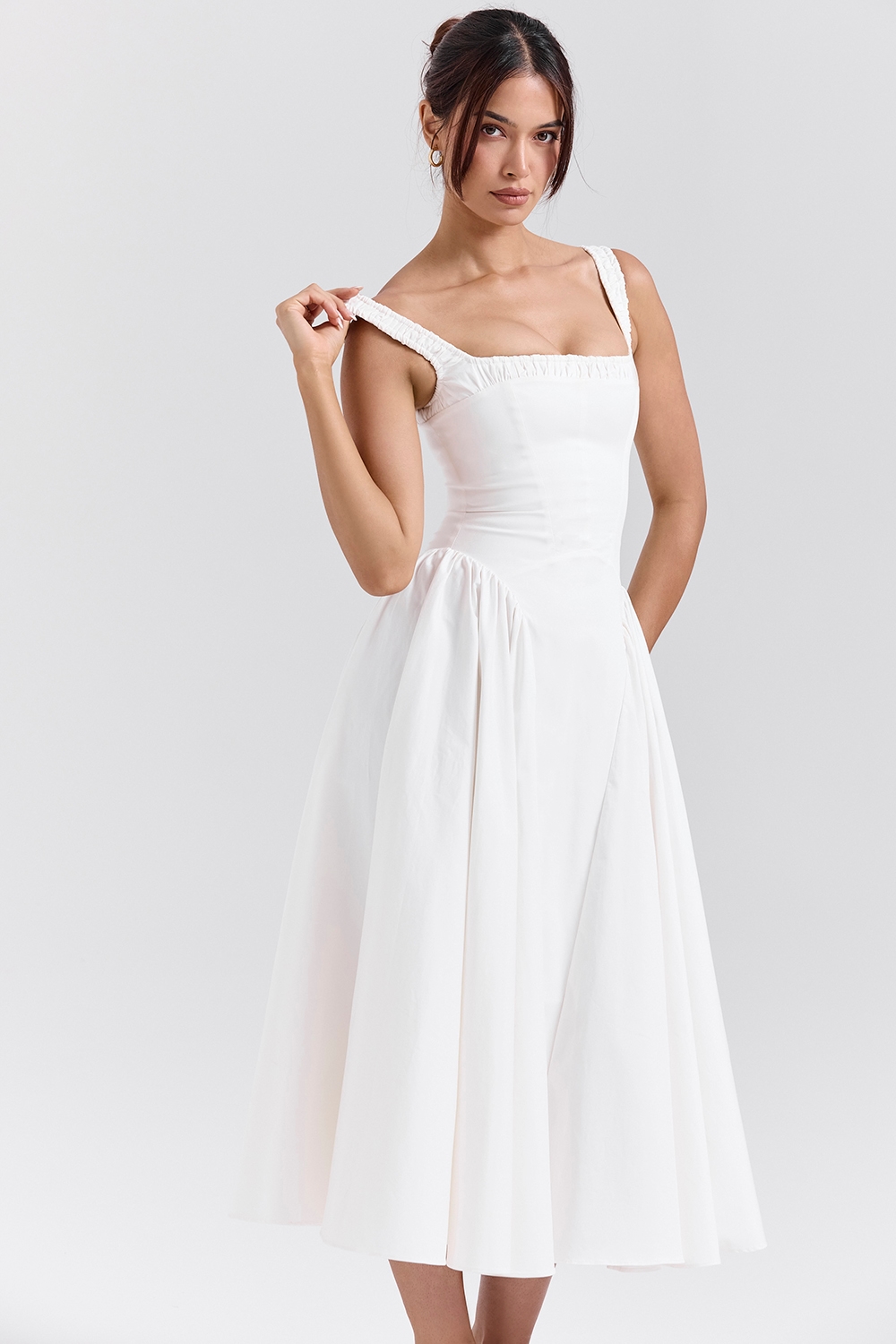Dorothy  White Cotton Midi Sundress — image 5
