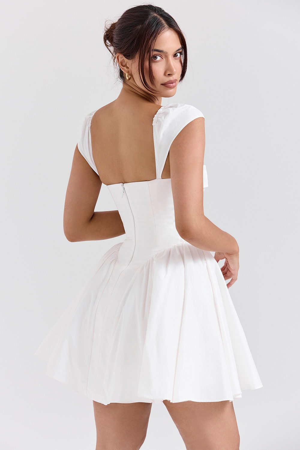 Florence  White Cotton Corset Mini Dress — image 6