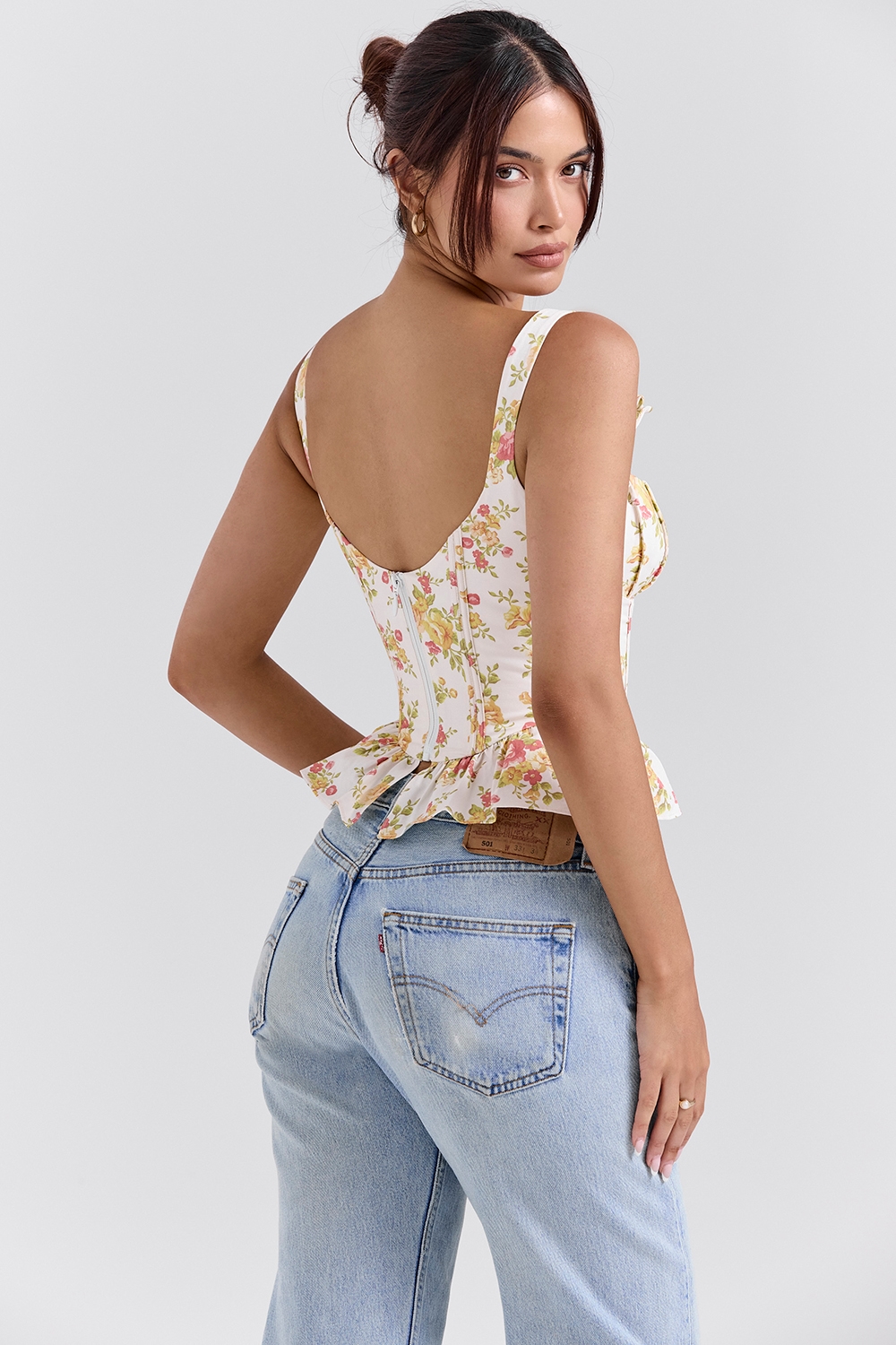Gigou  Royal Rose Print Peplum Cotton Corset — image 7