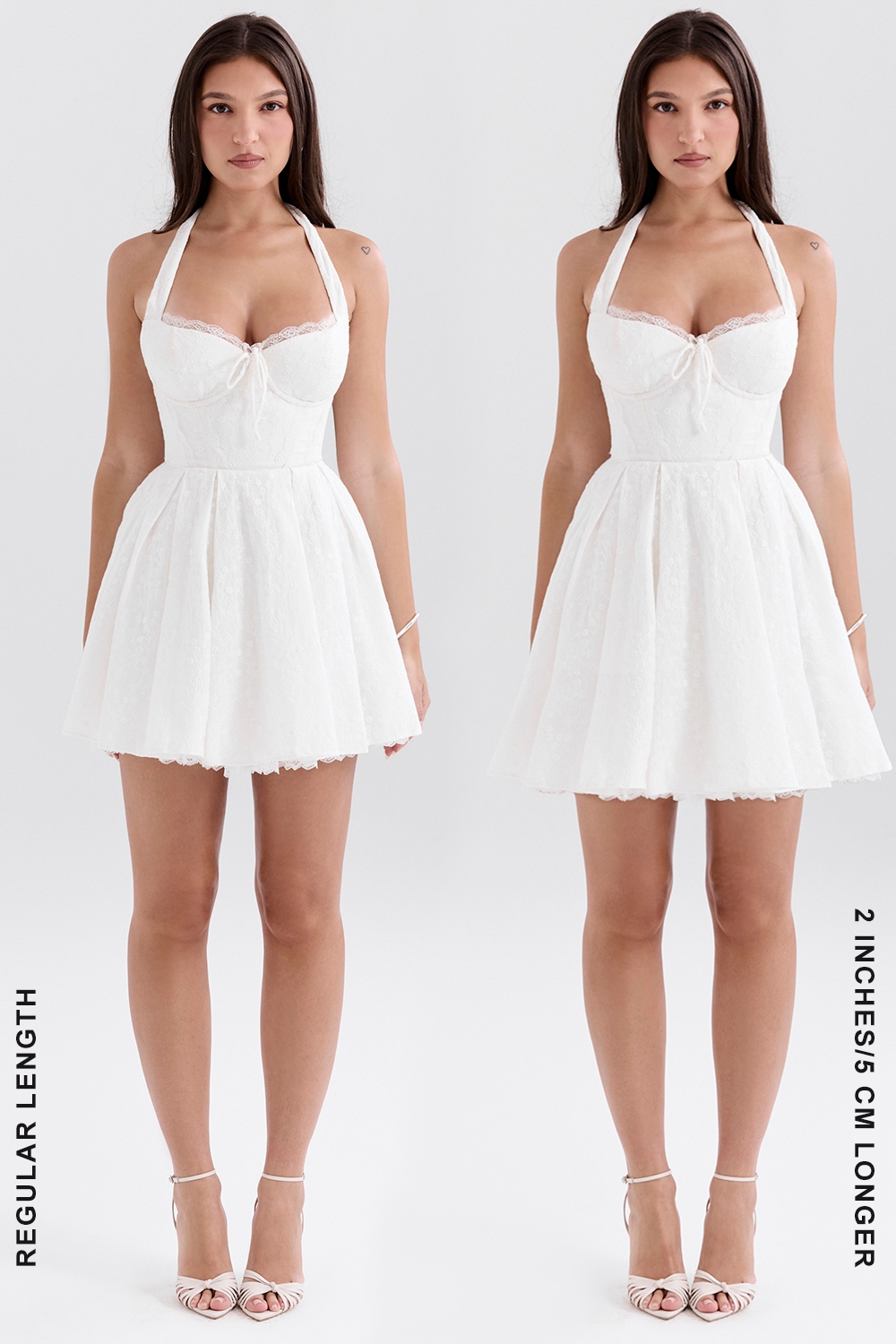 Harriet  White Broderie Anglais Halter Mini Dress — image 8