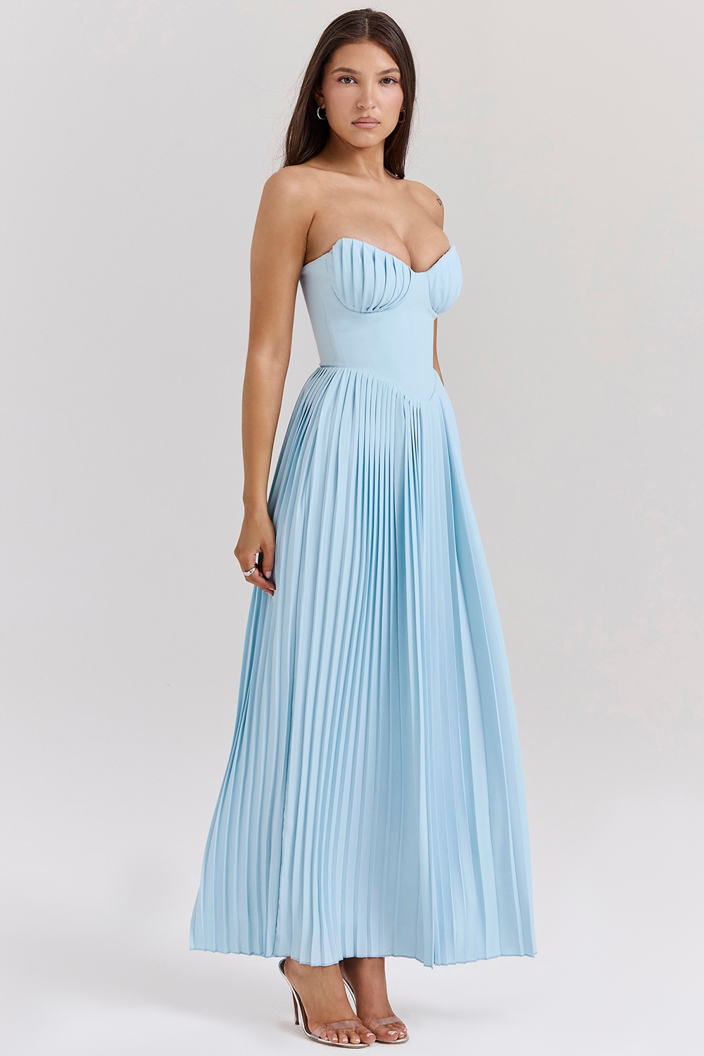 Marcella  Ocean Blue Pleated Maxi Dress — image 5
