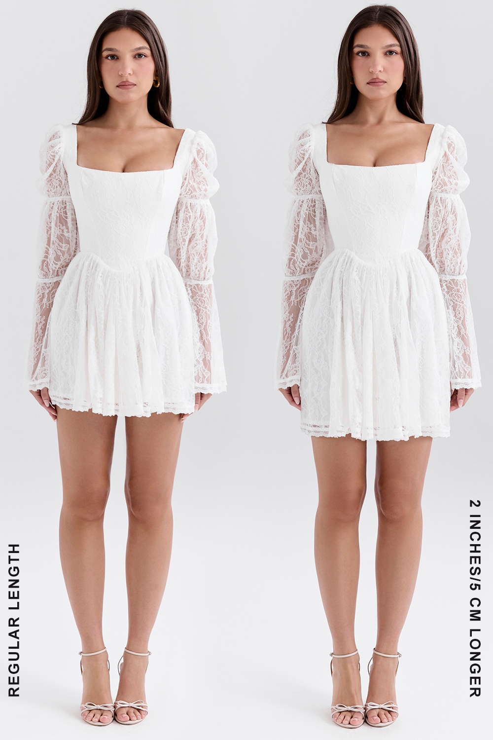 Sancia  White Lace Puff Sleeve Mini Dress — image 8