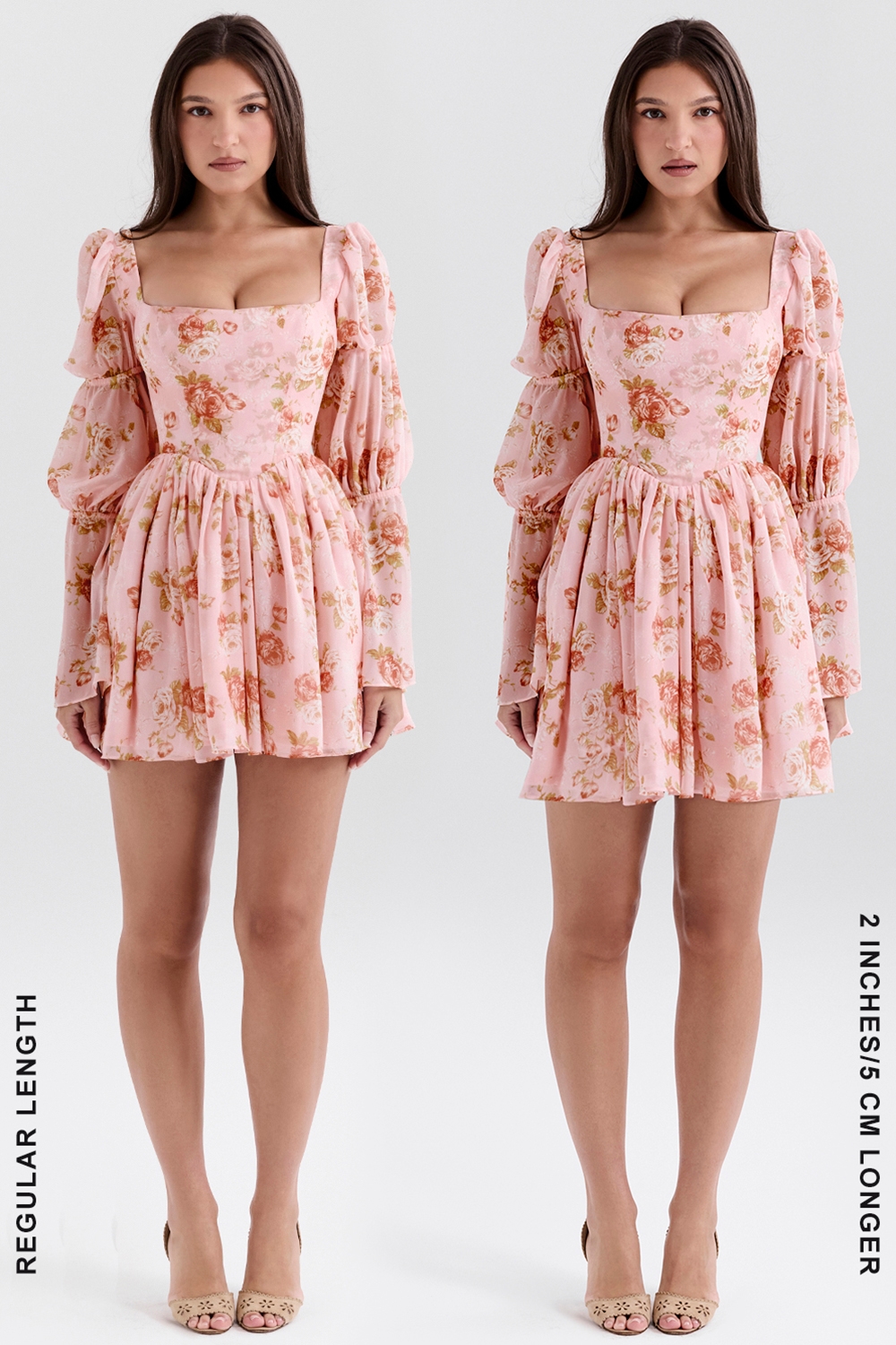 Sancia  English Vintage Rose Print Puff Sleeve Mini Dress — image 8