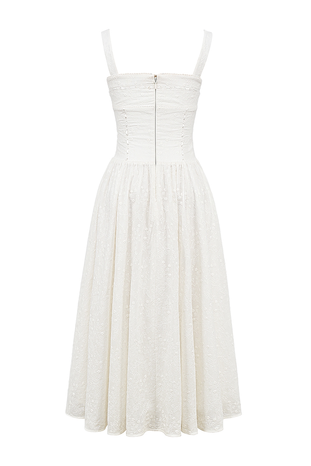 Vivien  White Broderie Anglais Midi Sundress — image 13