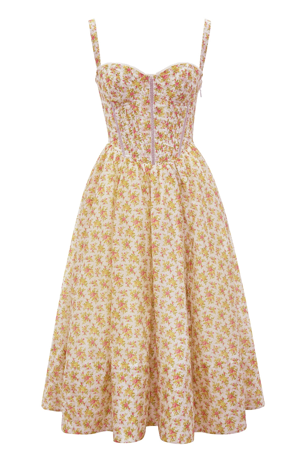 Kelly  Royal Rose Print Corset Midi Sundress — image 11