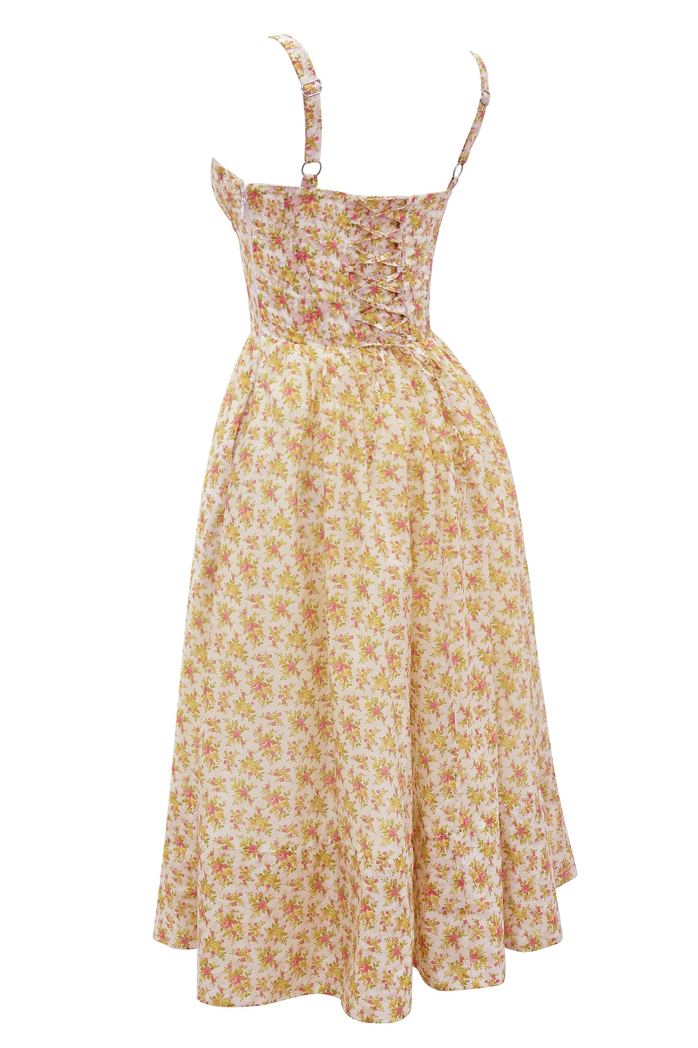 Kelly  Royal Rose Print Corset Midi Sundress — image 12