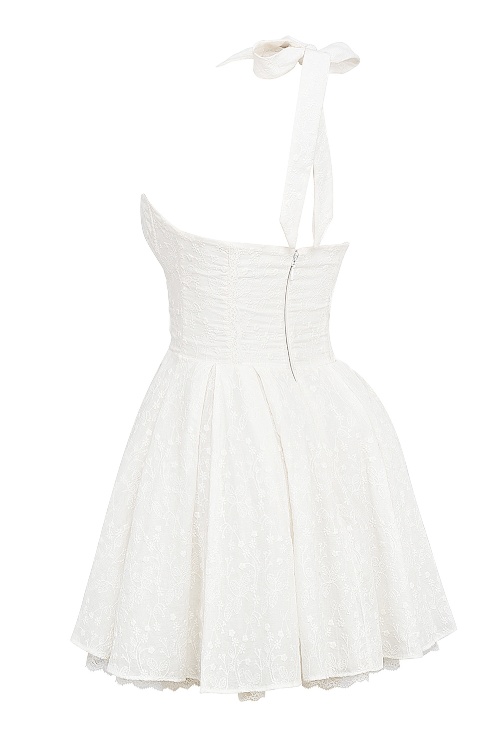 Harriet  White Broderie Anglais Halter Mini Dress — image 13