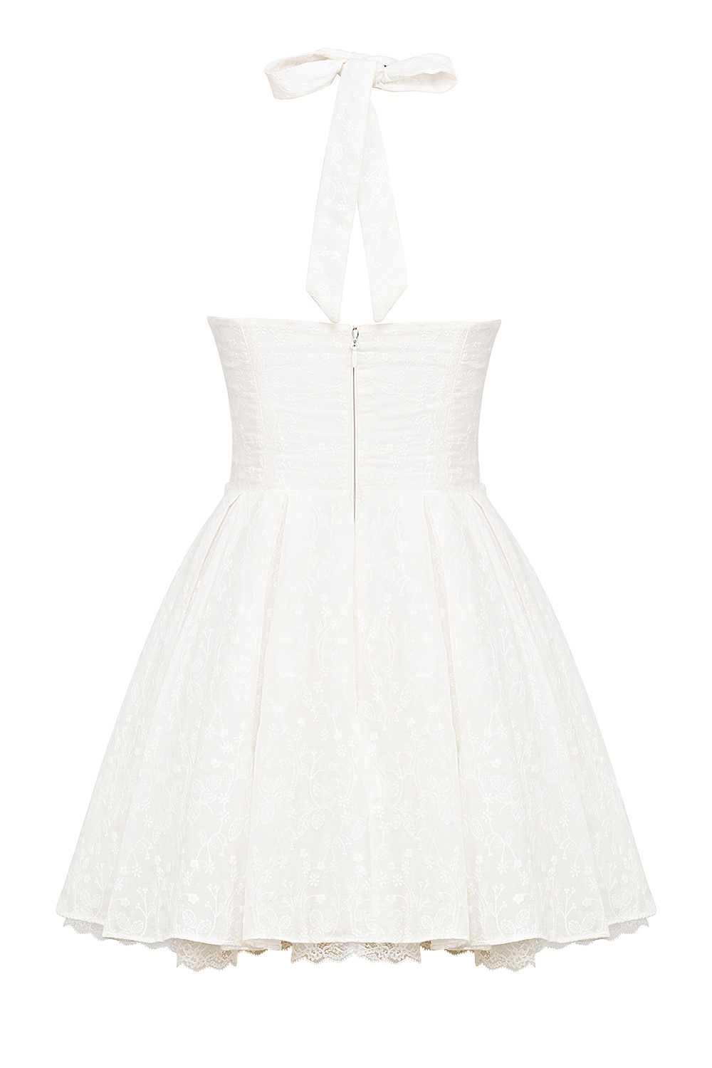 Harriet  White Broderie Anglais Halter Mini Dress — image 14
