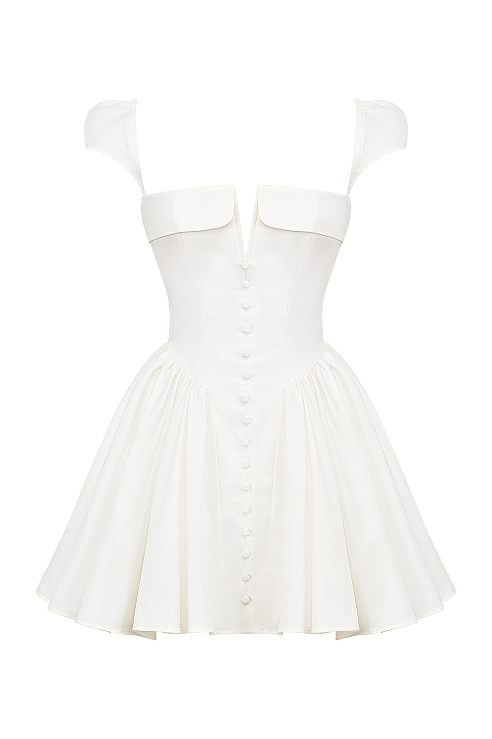 Florence  White Cotton Corset Mini Dress — image 13