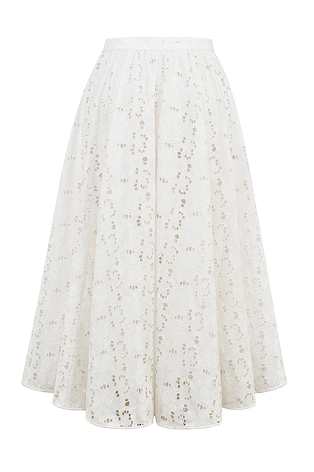 Francine  White Broderie Anglais Midi Skirt — image 11