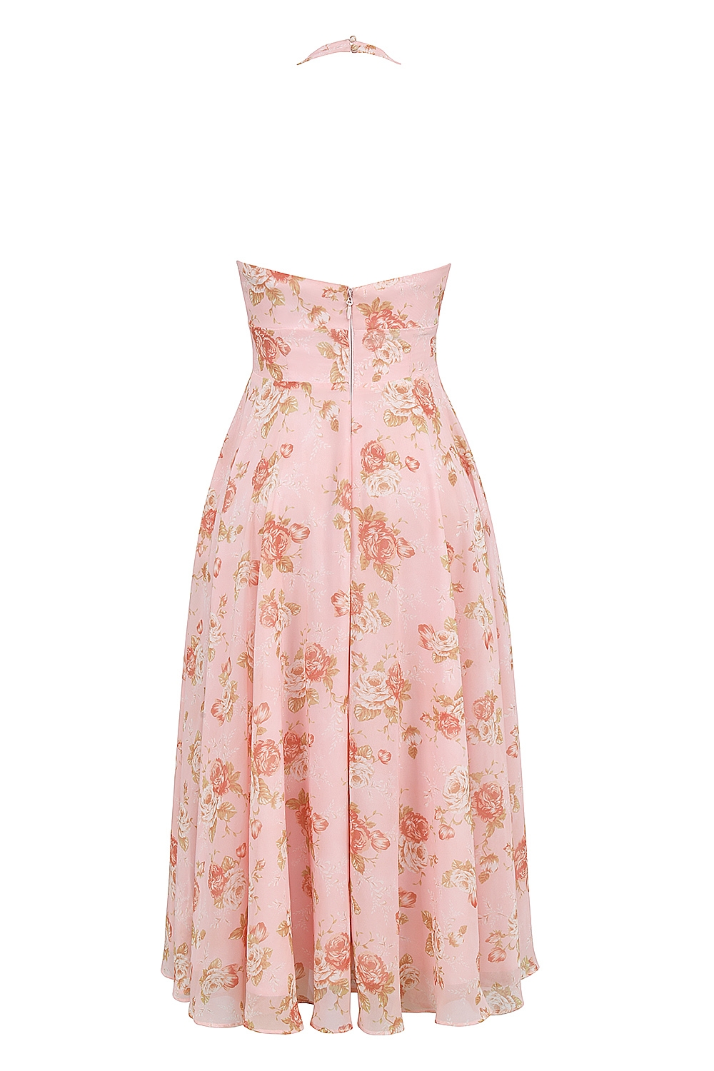 Solada  English Vintage Rose Print Georgette Halter Sundress — image 13