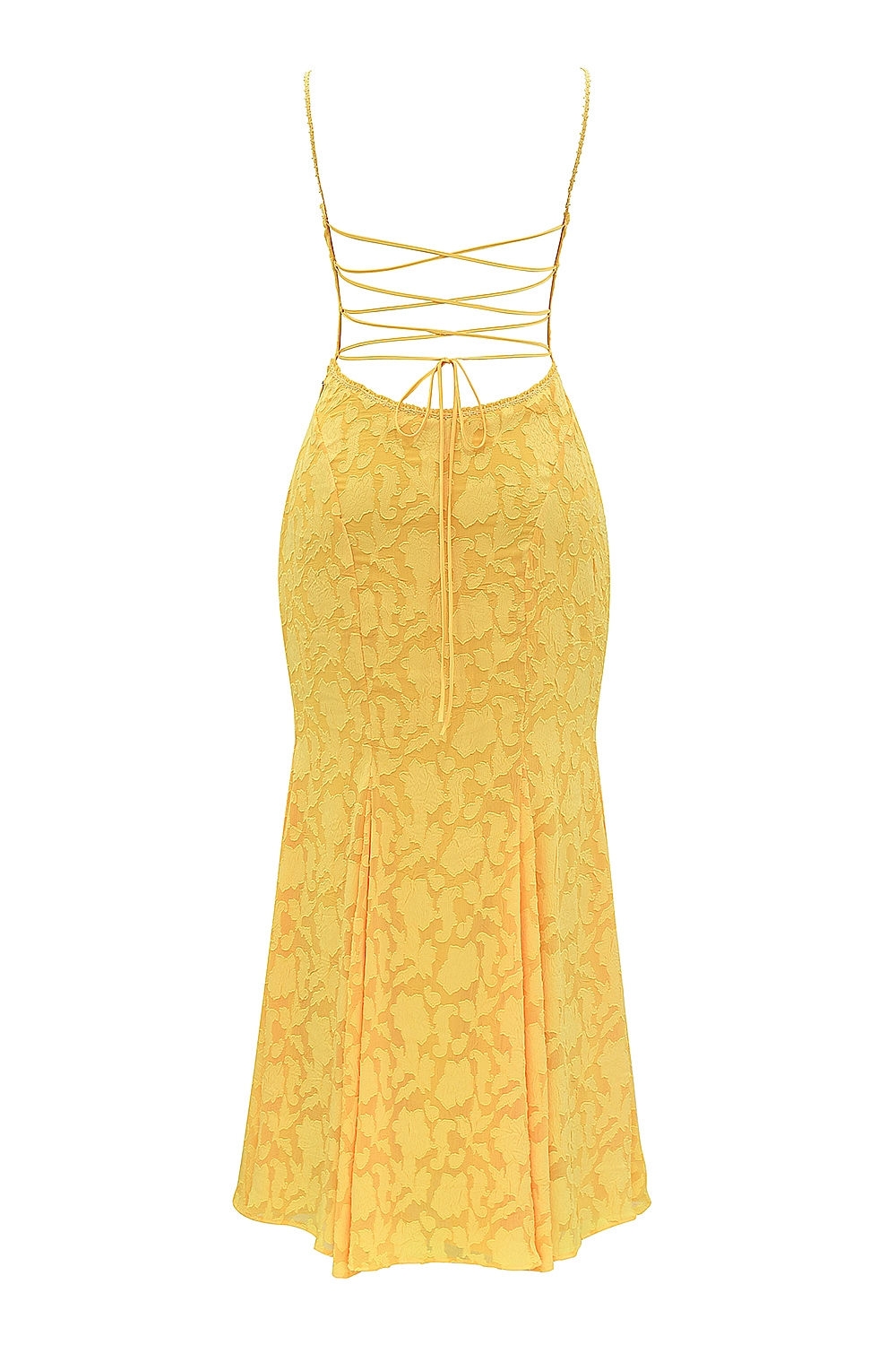 Joan  Apricot Lace Up Back Maxi Dress — image 17