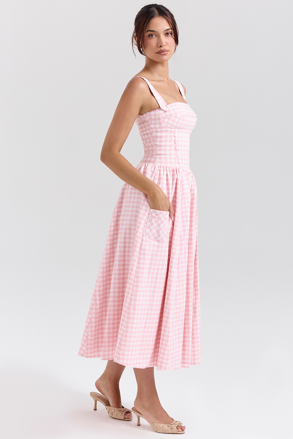 Vivien  Strawberry Shortcake Gingham Midi Sundress — image 5
