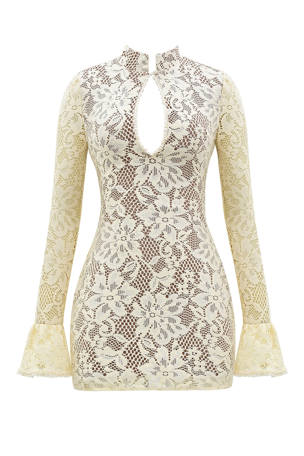 Brianna  Buttermilk Keyhole Lace Mini Dress — image 12