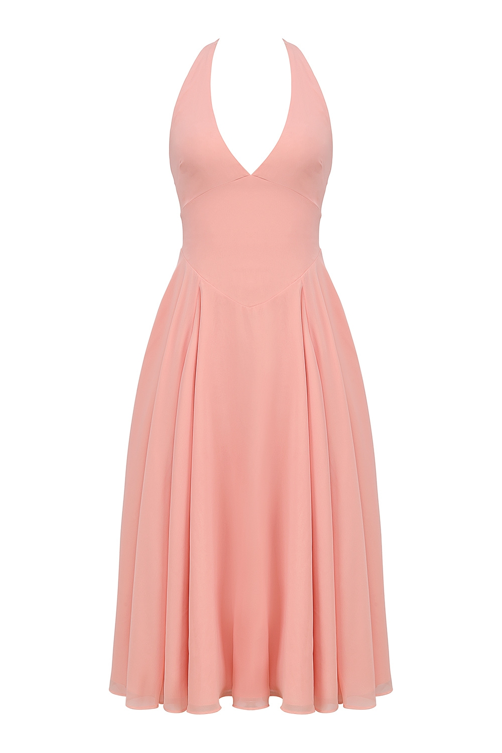 Solada  Peach Georgette Halter Sundress — image 10