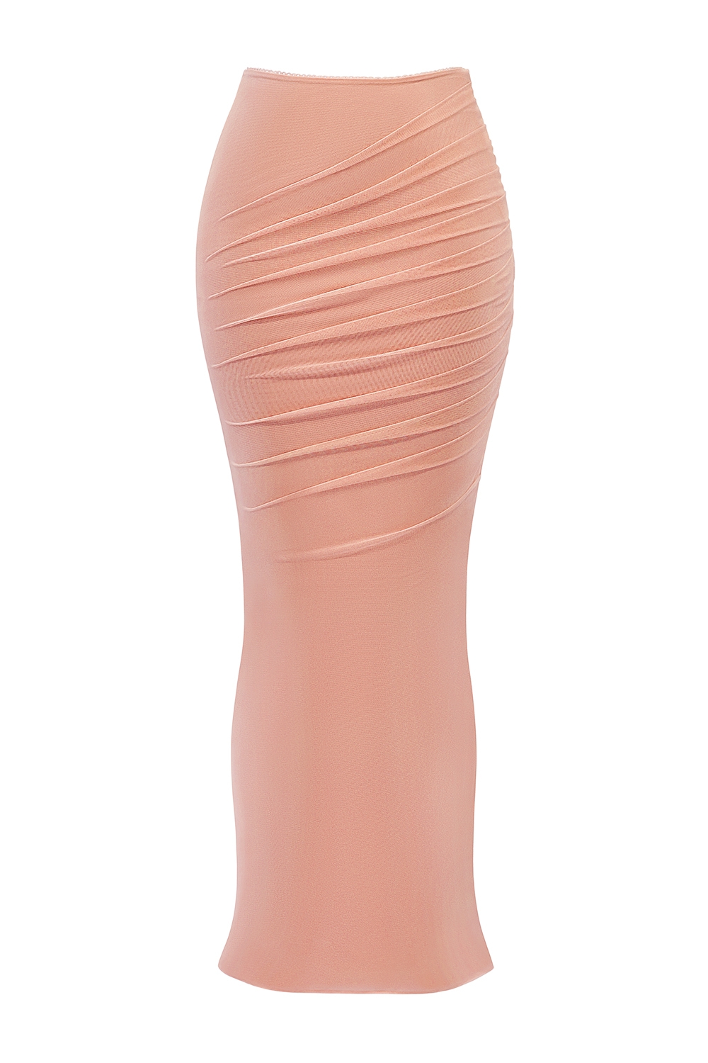 Cassidy  Peach Fluted Hem Maxi Skirt — image 8