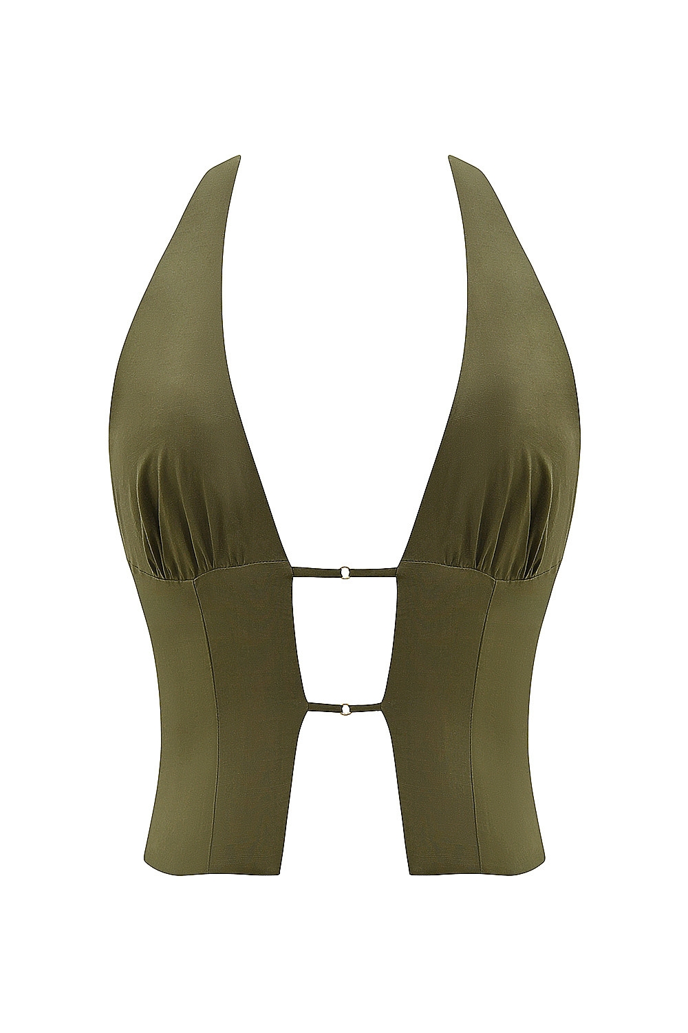 Mistress Rocks Olive Open Front Halter Top - SALE — image 11