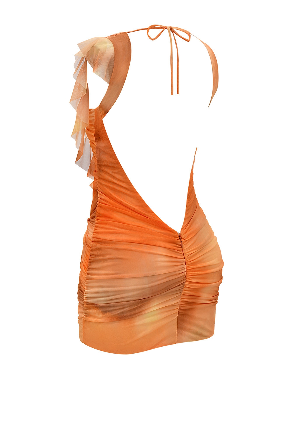 Mistress Rocks Orange Ombre Gathered Ruffle Mini Dress - SALE — image 10