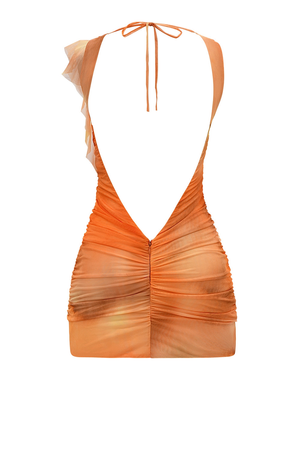 Mistress Rocks Orange Ombre Gathered Ruffle Mini Dress - SALE — image 11