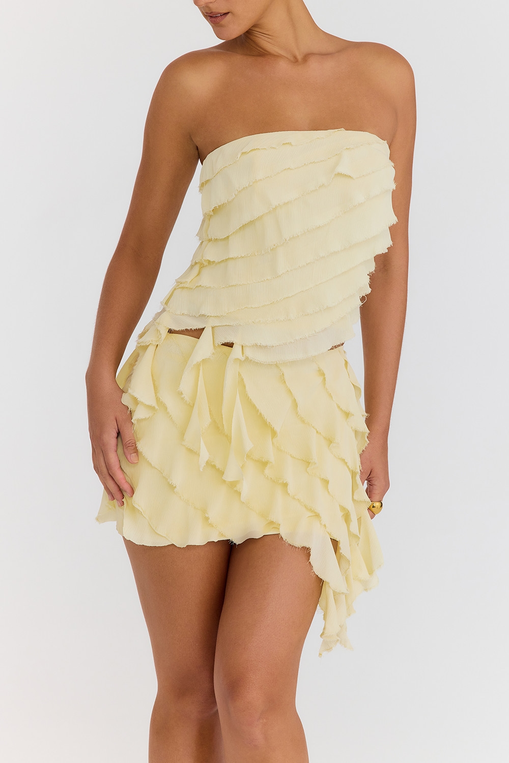 Mistress Rocks Vanilla Ruffle Layered Mini Skirt - SALE — image 4