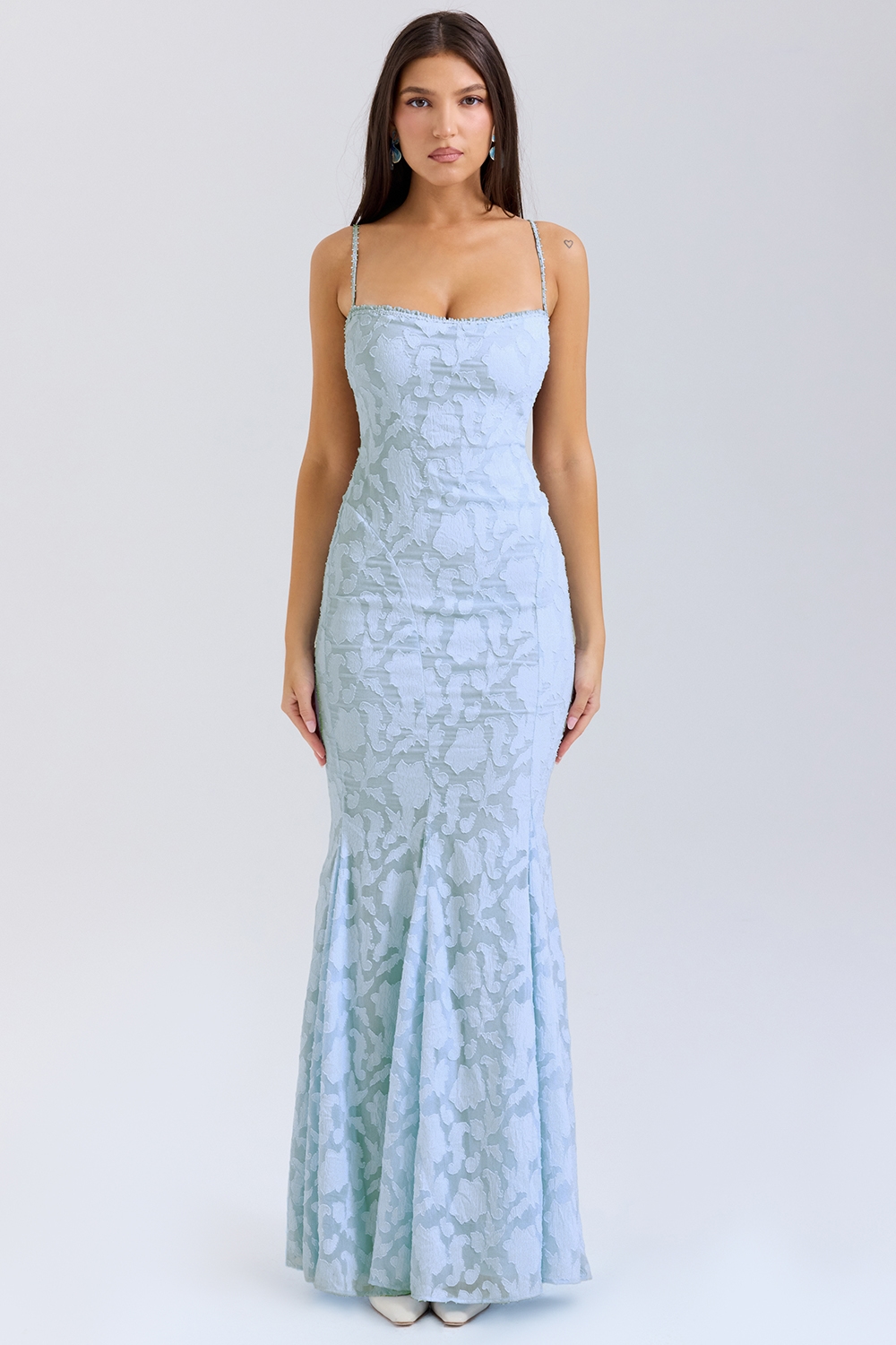 Joan  Bluebell Lace Up Back Maxi Dress — image 3
