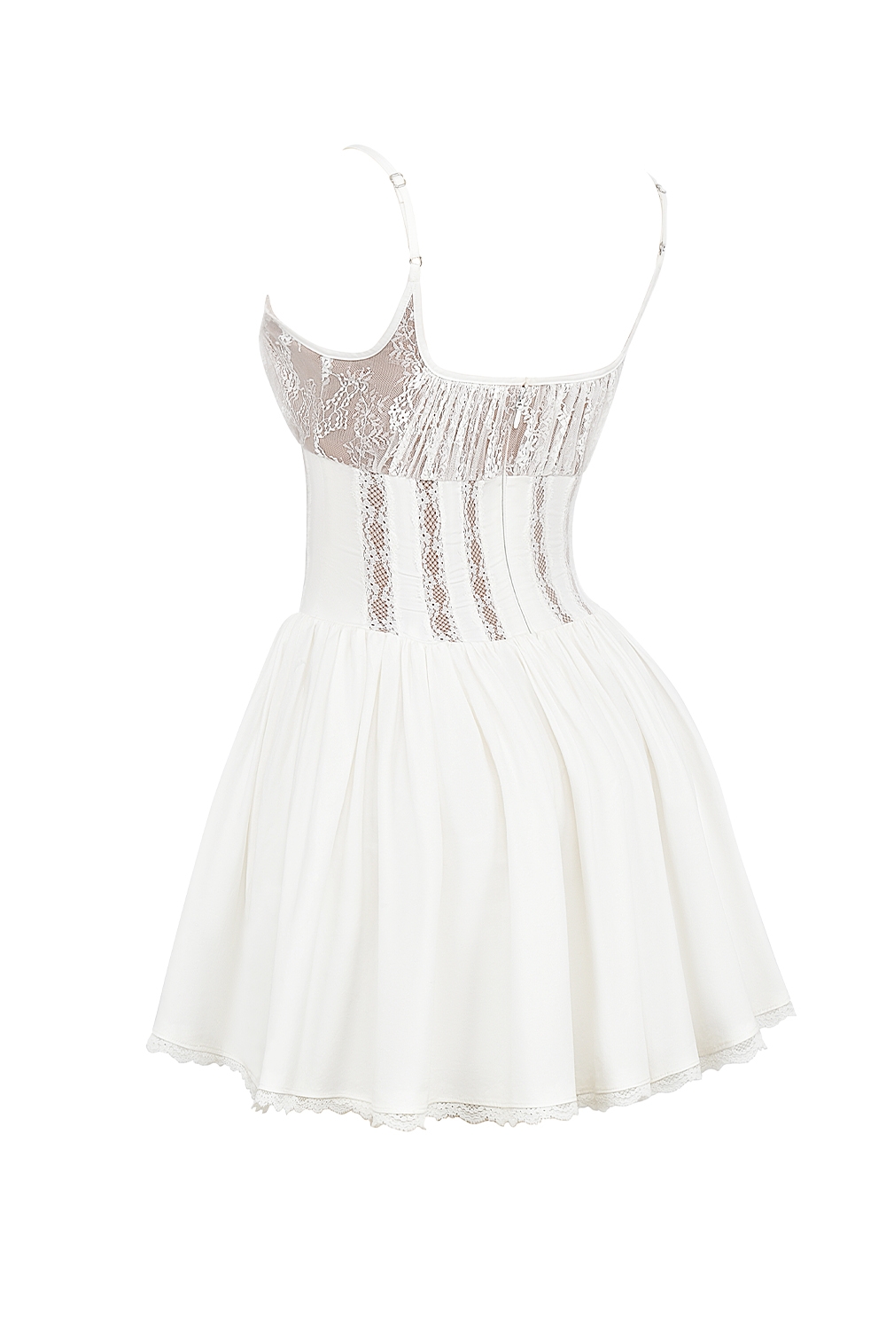 Rosaria  White Cotton Corset Mini Dress — image 12