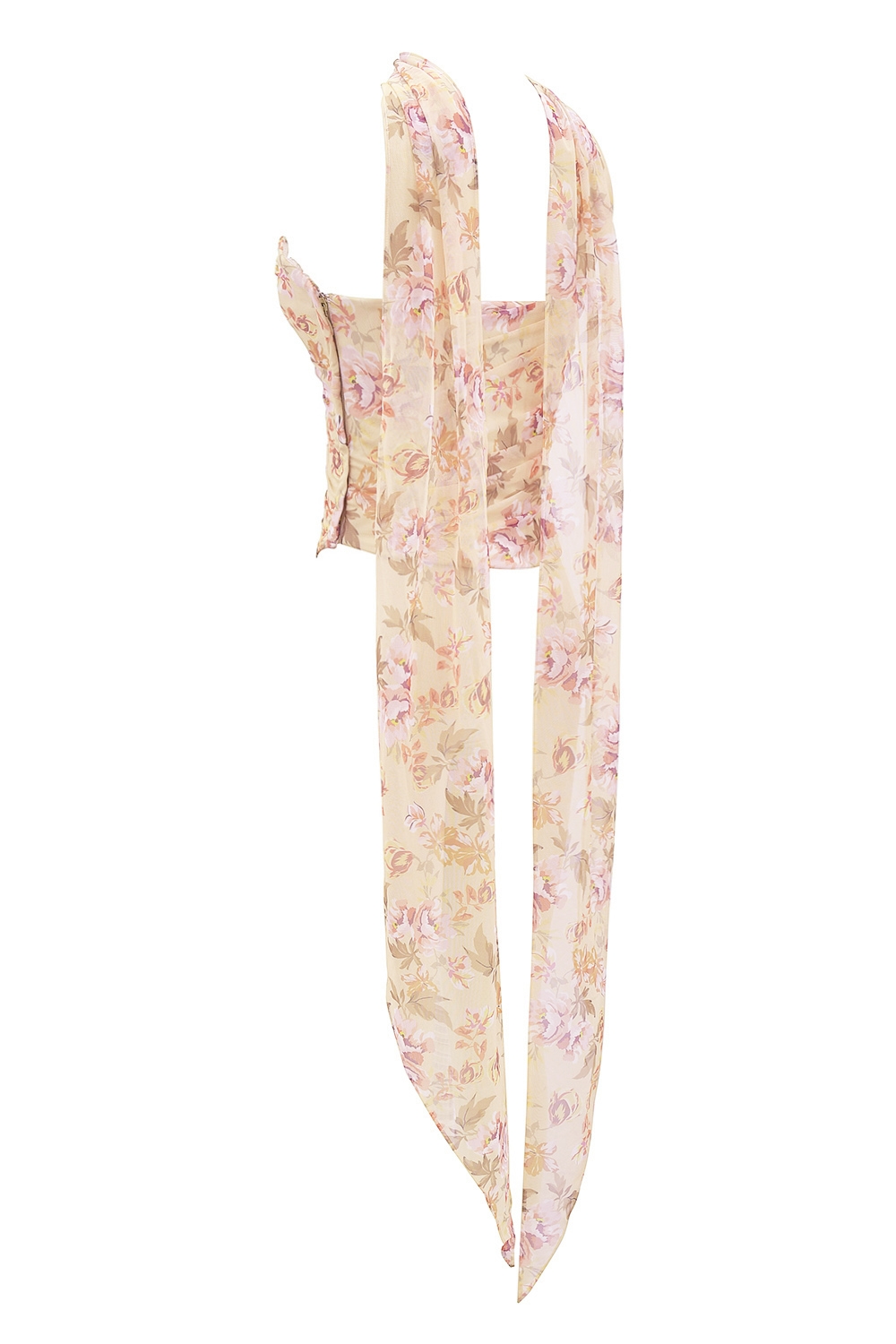 Hallie  Honeyflower Print Strapless Corset With Neck Scarf — image 11