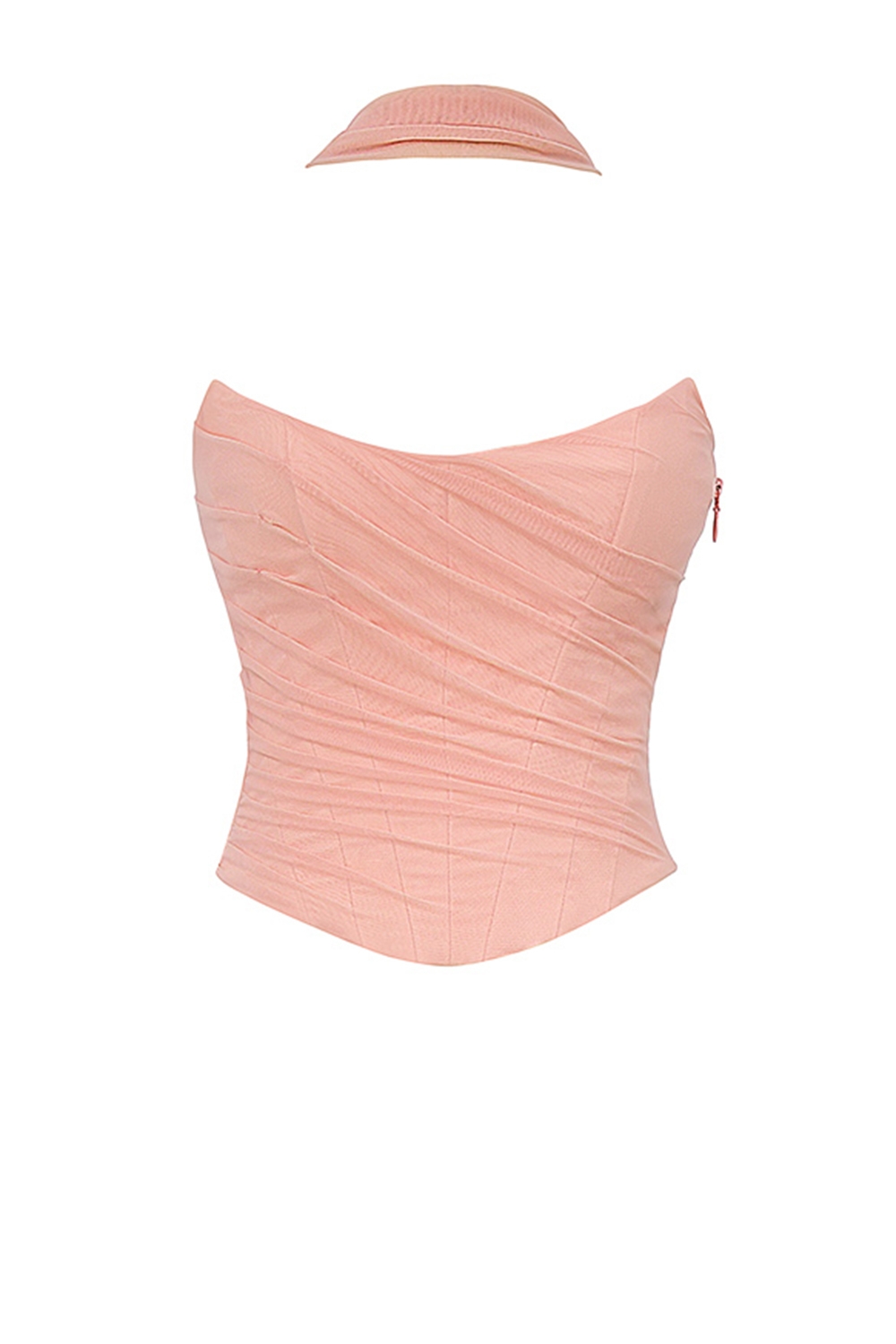Hallie  Peach Strapless Corset With Neck Scarf — image 8
