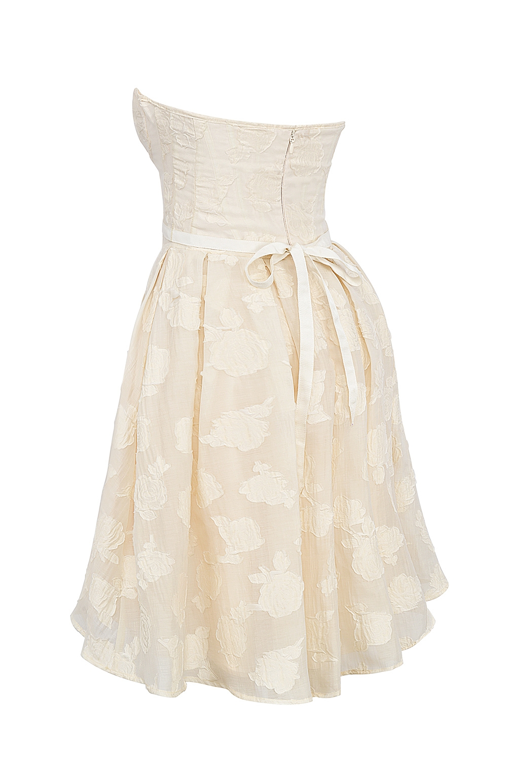 Saige  Vintage Cream Floral Strapless Mini Dress — image 12