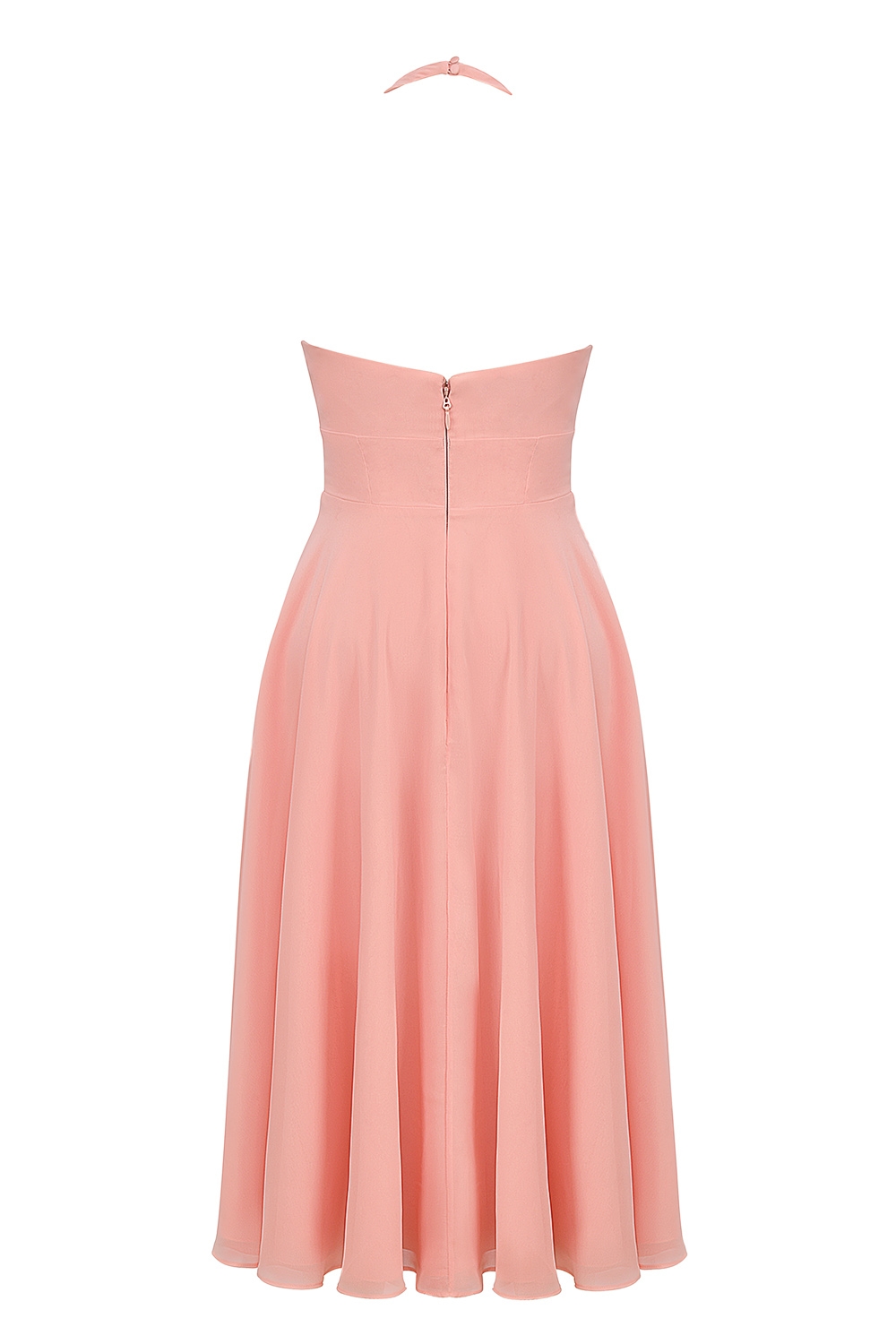 Solada  Peach Georgette Halter Sundress — image 12