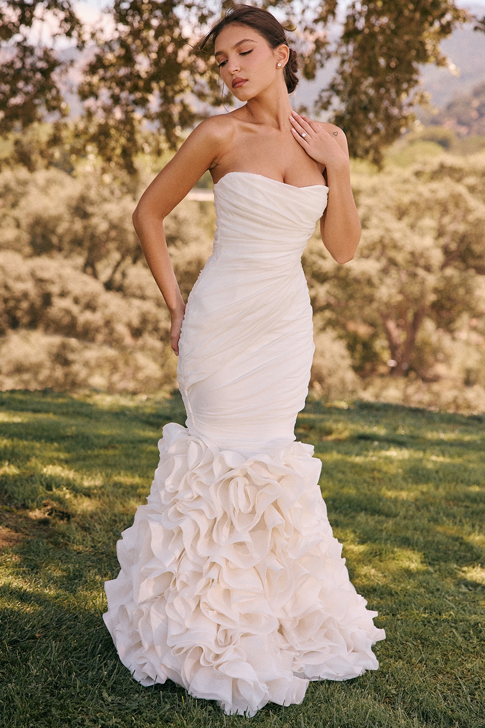 Gabrielle  Ivory Strapless Ruffle Bridal Gown — image 9