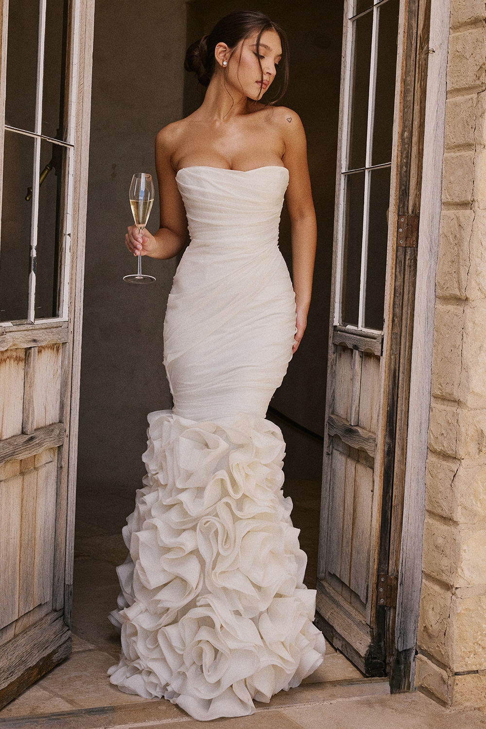 Gabrielle  Ivory Strapless Ruffle Bridal Gown — image 8