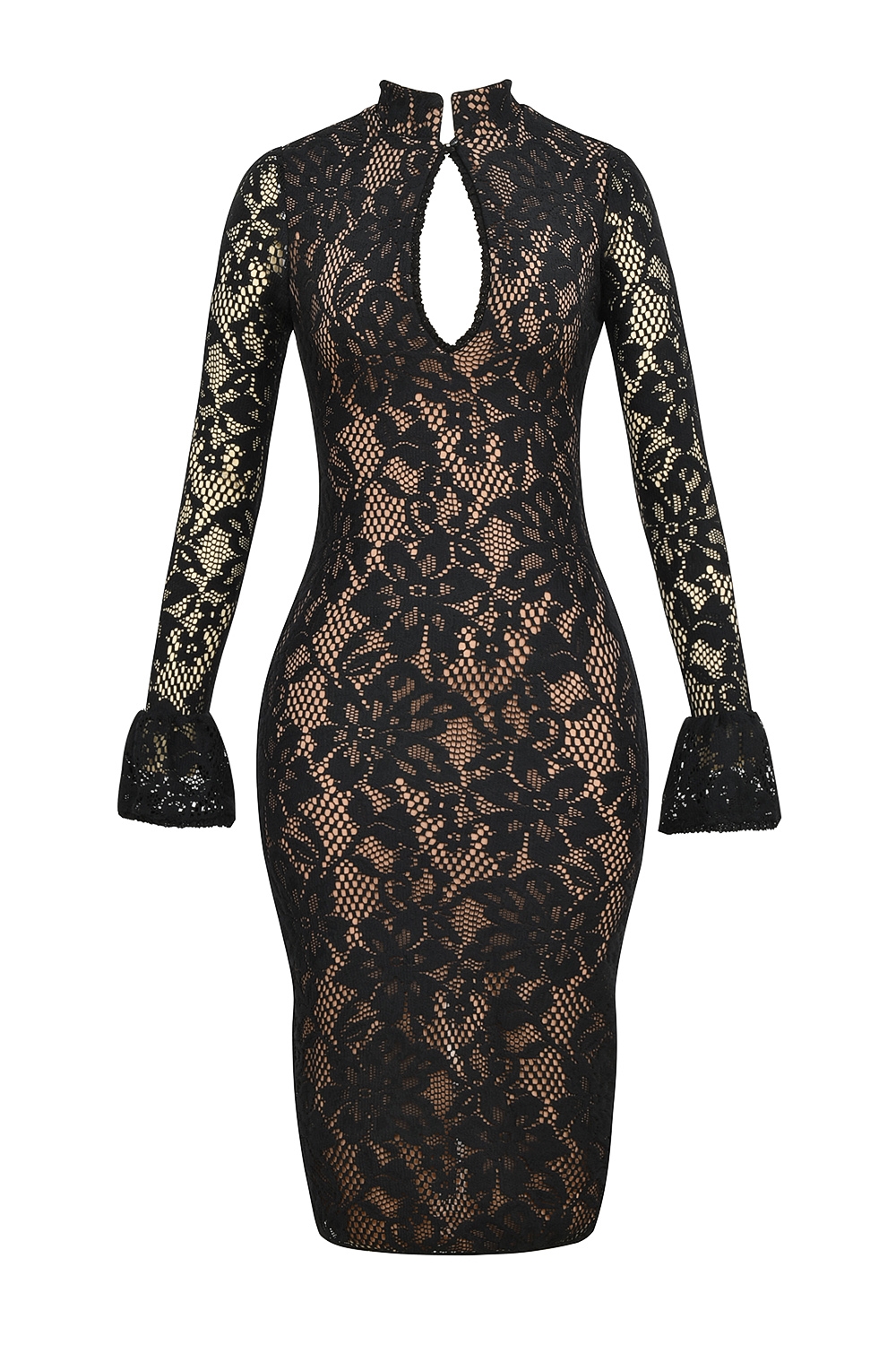 Pierette  Black Lace Midi Dress — image 12