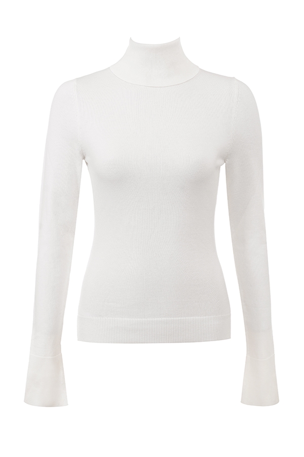 Hazel  Ivory Cashmere Roll Neck Sweater — image 8
