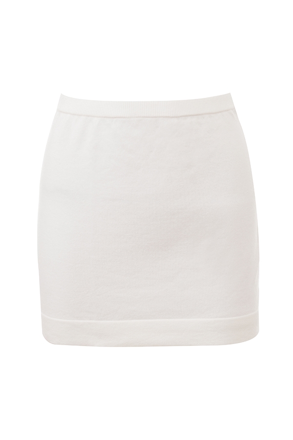 Asher  Ivory Cashmere Mini Skirt — image 11